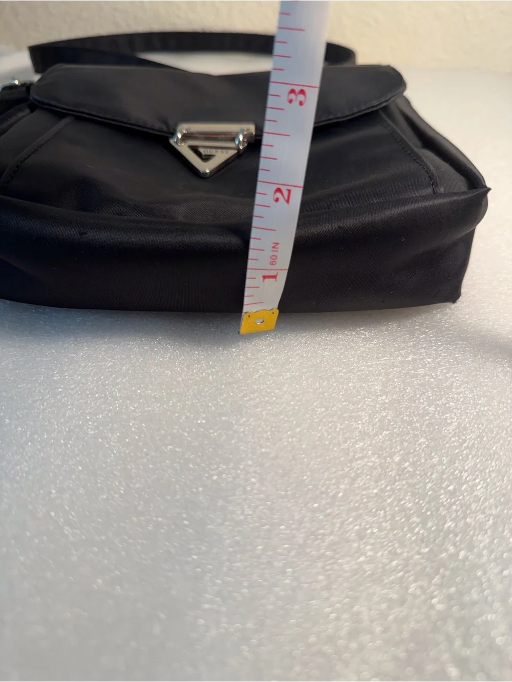 Guess Black Crossbody Messenger Bag with Silver Hardware